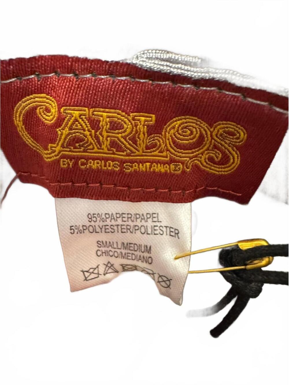 Carlos by Carlos Santana Straw Fedora Hat Gray Guitar Emblem S/M NWT - Picture 6 of 7